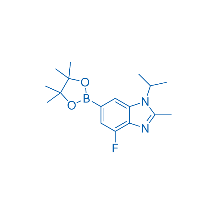 4-Fluoro-1-isopropyl-2-methyl-6-(4,4,5,5-tetramethyl-1,3,2-dioxaborolan-2-yl)-1H-benzo[d]imidazole Chemical Structure